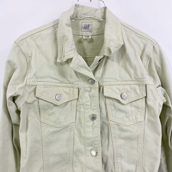 00s GAP Vintage Cotton Collared Button Flap Pocket Trucker Jacket - Picture 10 of 13